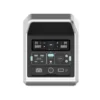 A front-facing studio product photo of the VigorPool Captain 700 portable power station on a white background, showing its silver-grey unibody frame, central LCD display, multi-port output panel, and dedicated parallel connection interface along the bottom.