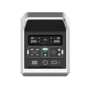 A front-facing studio product photo of the VigorPool Captain 700 portable power station on a white background, showing its silver-grey unibody frame, central LCD display, multi-port output panel, and dedicated parallel connection interface along the bottom.